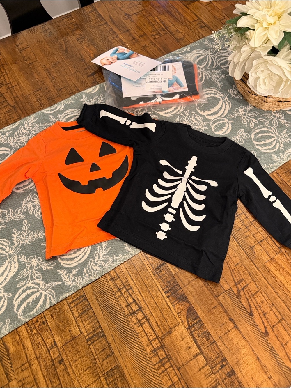 Halloween Long Sleeve Tee Set - 3-6 months -2 pk